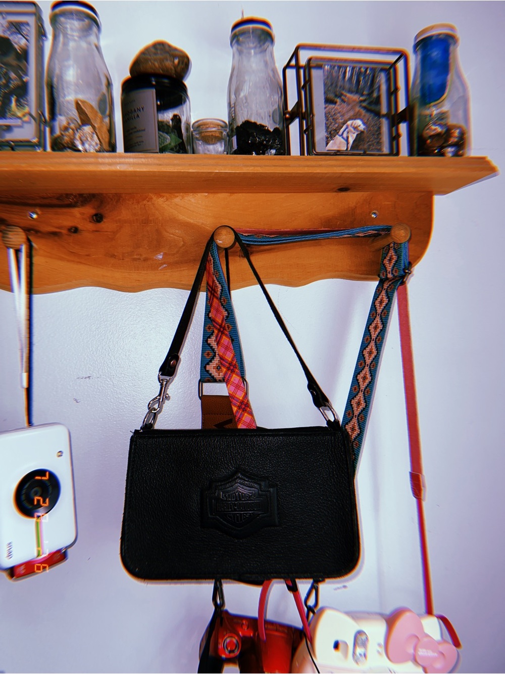 Harley Davidson Black Leather shoulder bag